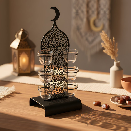 Cup Holder Display Stand with 6-Piece Cup Set